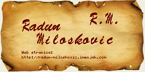 Radun Milošković vizit kartica